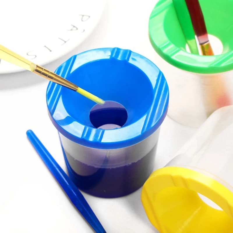 Penna artistica dipinta tazza di lavaggio plastica trasparente multifunzionale penna secchio di lavaggio pittura ad acquerello penna tazza di lavaggio