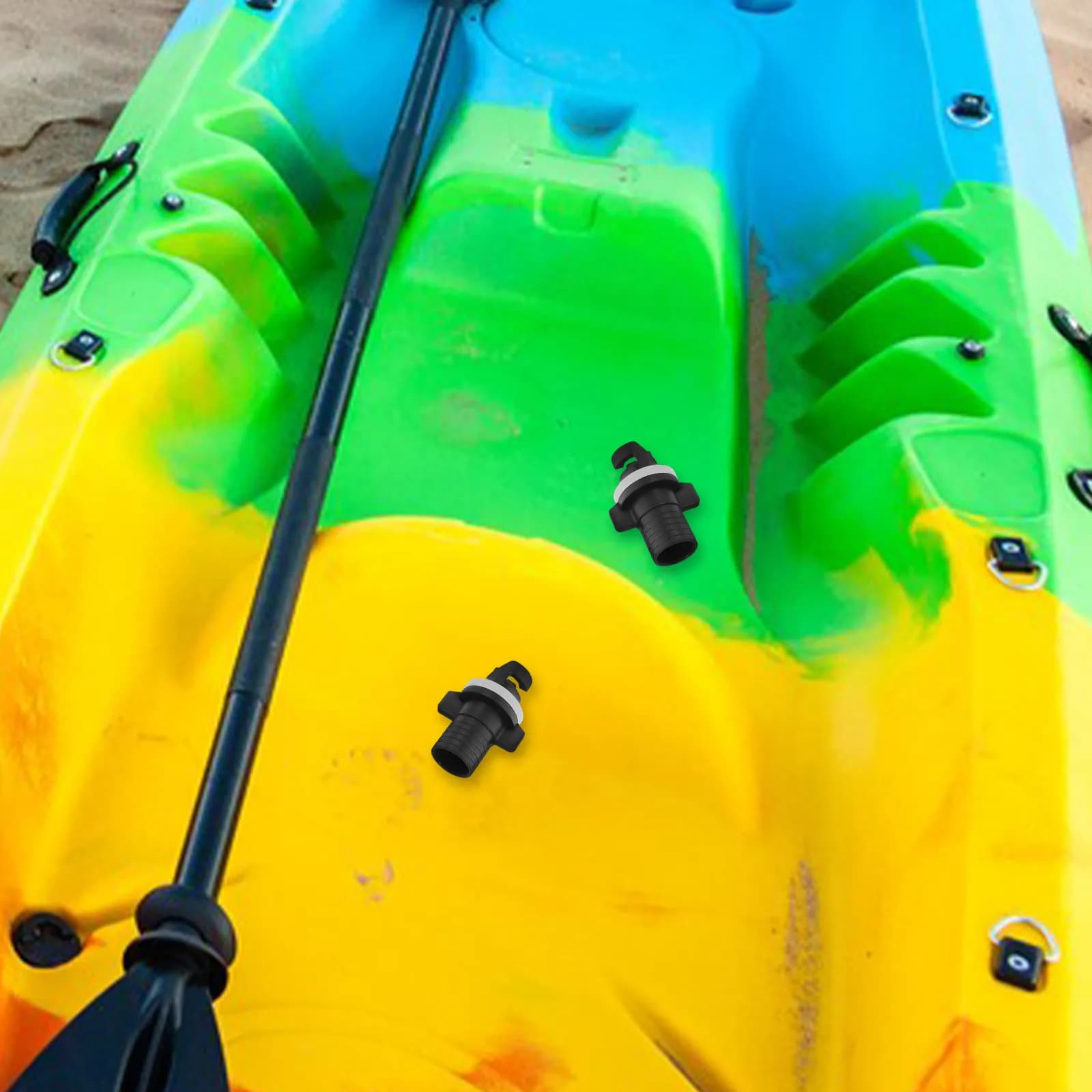 2 Pezzi Adattatore Valvola per Gommone Gonfiabile, Connettore Antiperdita, Accessorio Pompa per Kayak, SUP, Paddle Board, Tappo Aria