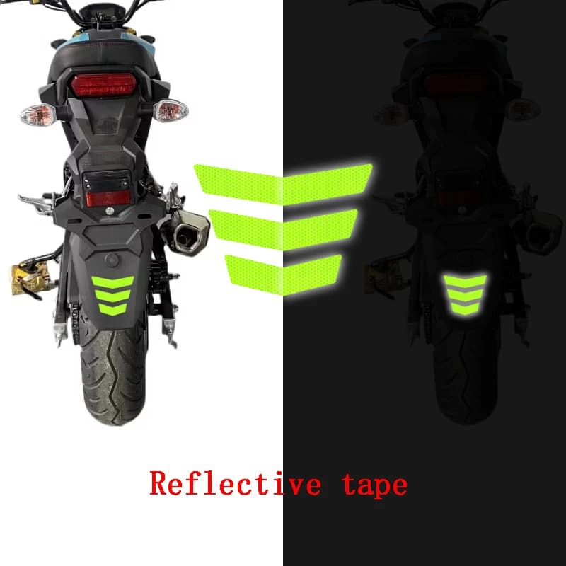 3 pz/set adesivi moto coda parafango paraurti decalcomania nastro adesivo riflettente avvertimento freccia trapezoidale per auto camion bici
