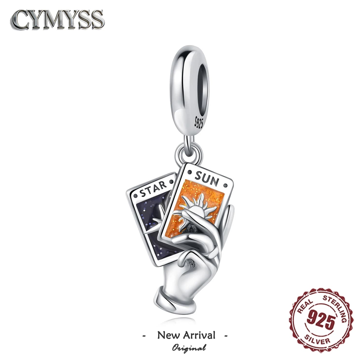 Amanti Charms S925 Sterling Silver Star Moon Sun Magic Tarocchi Carte Ciondolo Braccialetti originali Collana Regali per feste di compleanno fai da te