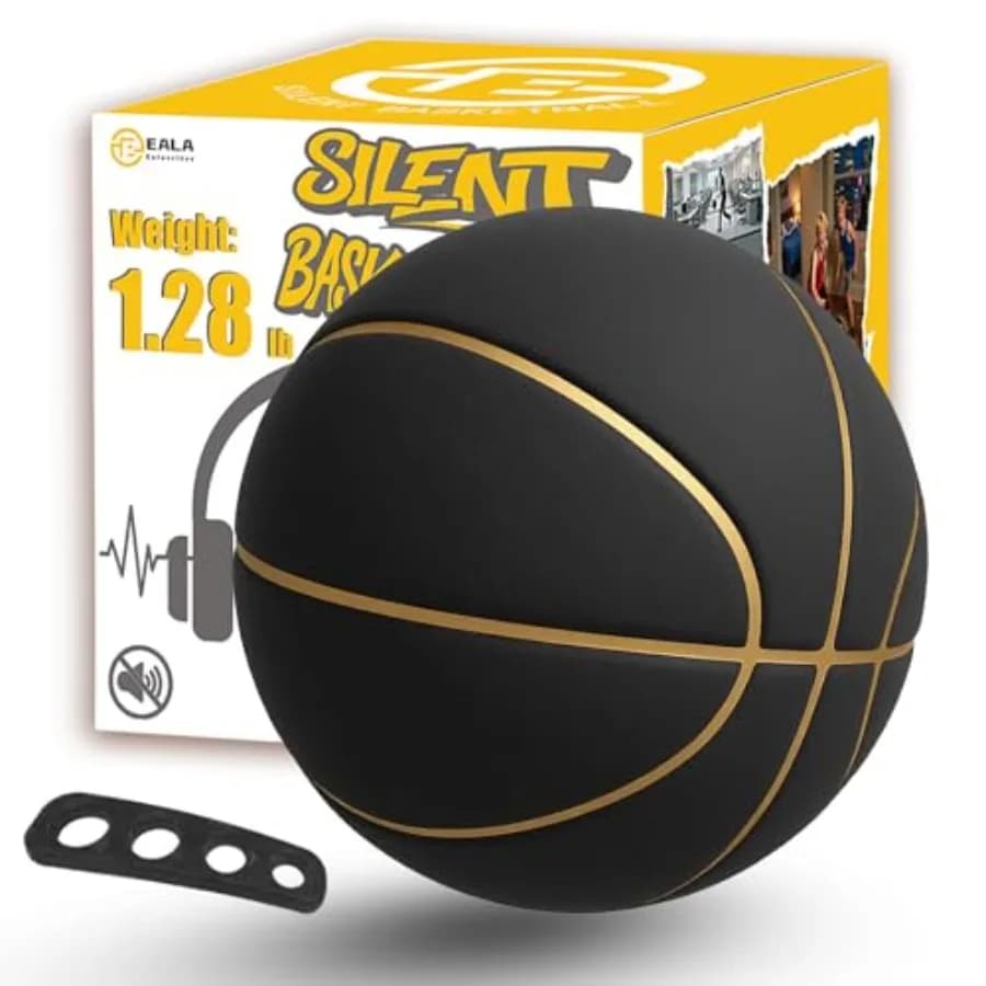 Pallone da Basket Silenzioso Professionale Misura 7 (29.5") con Scanalature Ponderate, Non Compresso, in Schiuma PU, Ideale per Uso Interno
