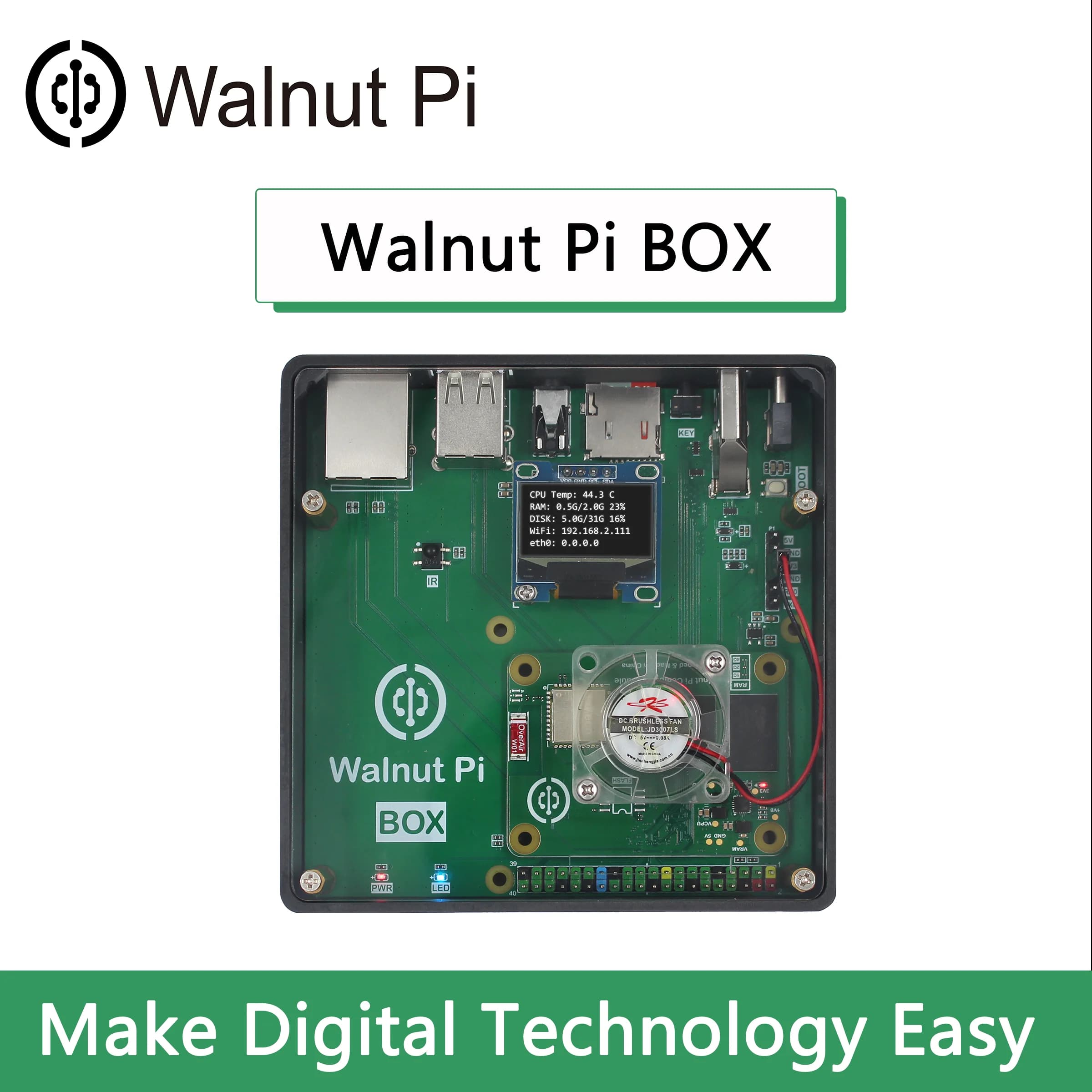 Walnut Pi BOX 1/2/4GB Allwinner H618 WiFi Bluetooth Mini PC Development card SBC Computer single card WalnutPi Raspberry Pi