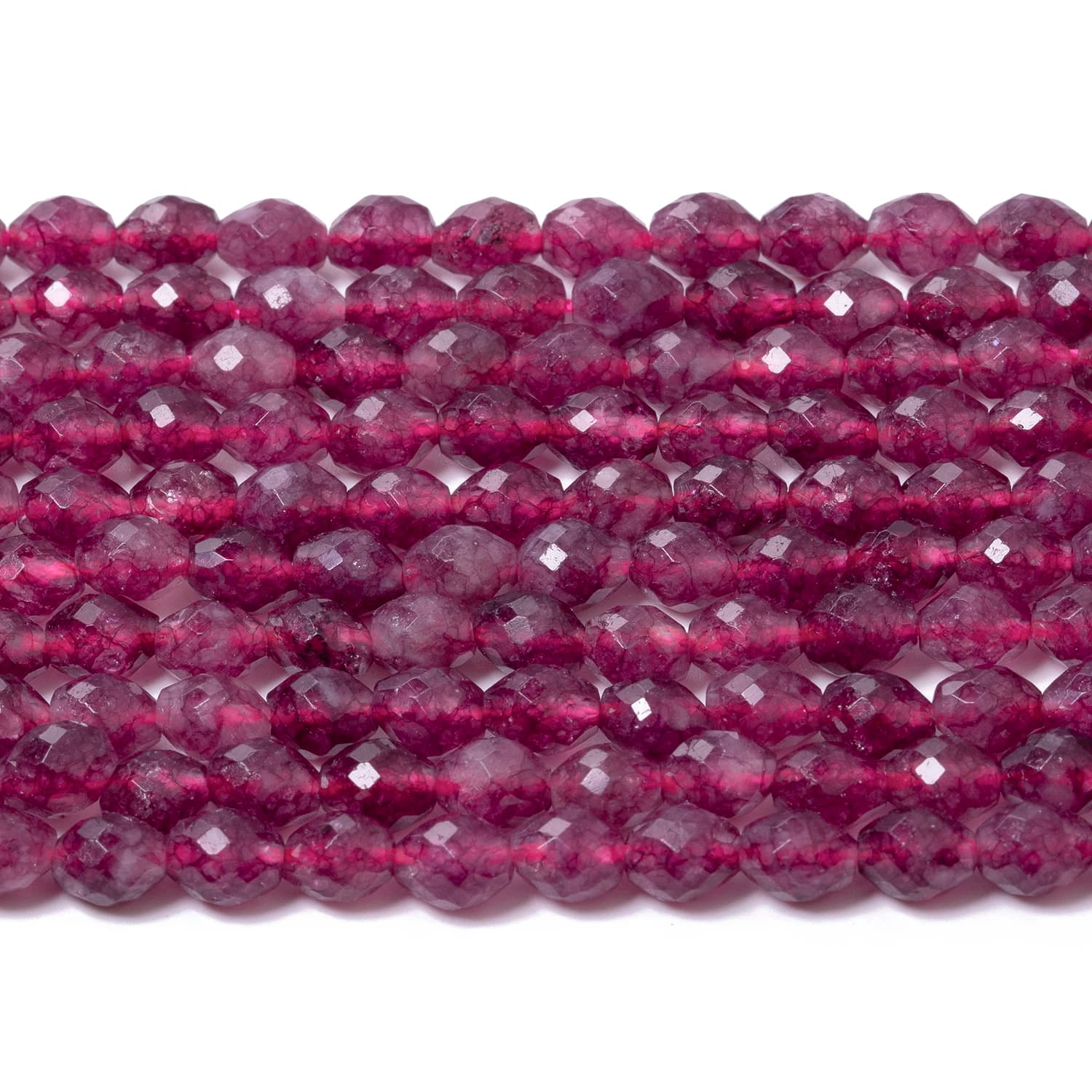 5x6mm Faceted Garnet Beads Natural Stone Purple Rice Shape Spacer Beads for Jewelry Making DIY Energy Bracelets Necklace 15''