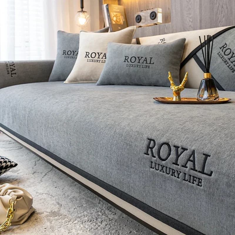 Four Seasons Universal Chenille Cover Solid Color Solid Color Luxury Sofa Mat for Living Room L-shaped sofa cushion