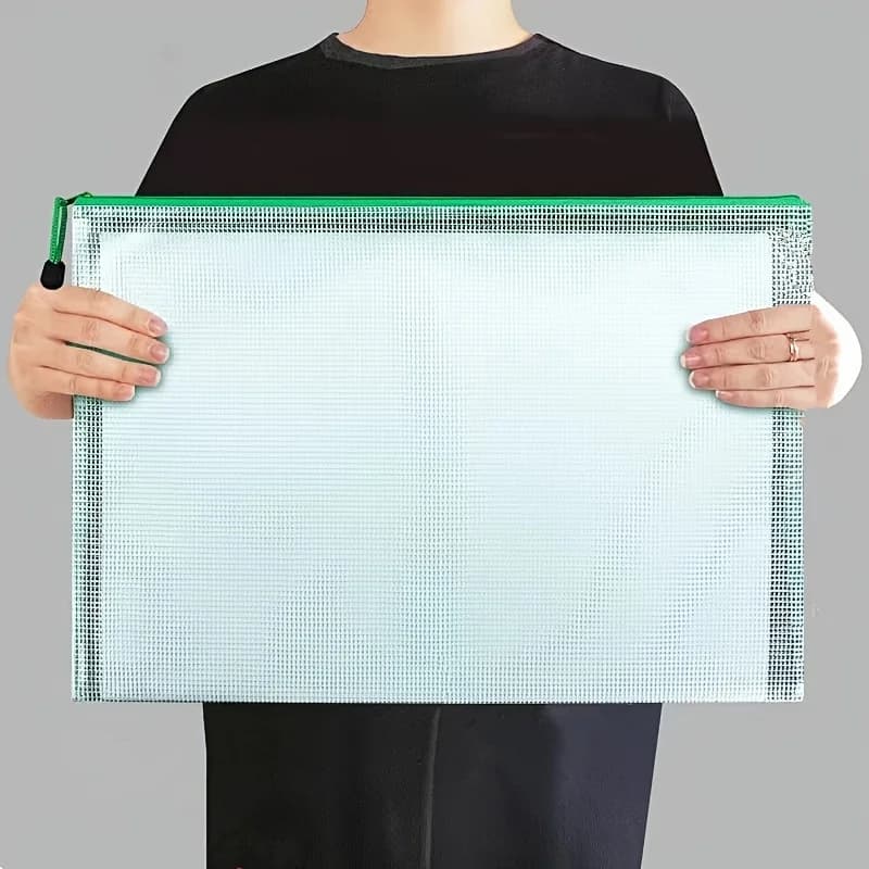 Cartella in PVC multicolore da 5 pezzi formato A4/A3, borsa per documenti trasparente, dimensioni standard, adatta per riporre e organizzare l'ufficio scolastico