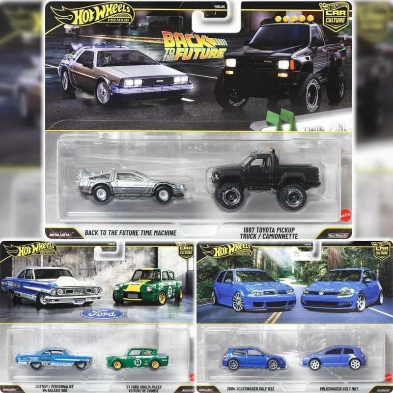 Nuovo set da 2 pezzi Mattel Hot Wheels Premium Car Culture HBL96, modello di auto Volkswagen Golf 1:64, regalo da collezione