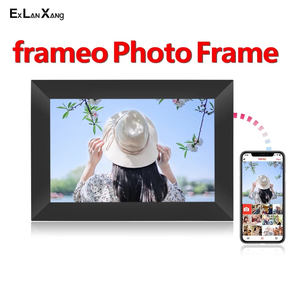 Cornice Digitale WiFi Frameo 10.1 Pollici, Album Fotografico Elettronico Intelligente con 32GB di Memoria, Ideale come Regalo