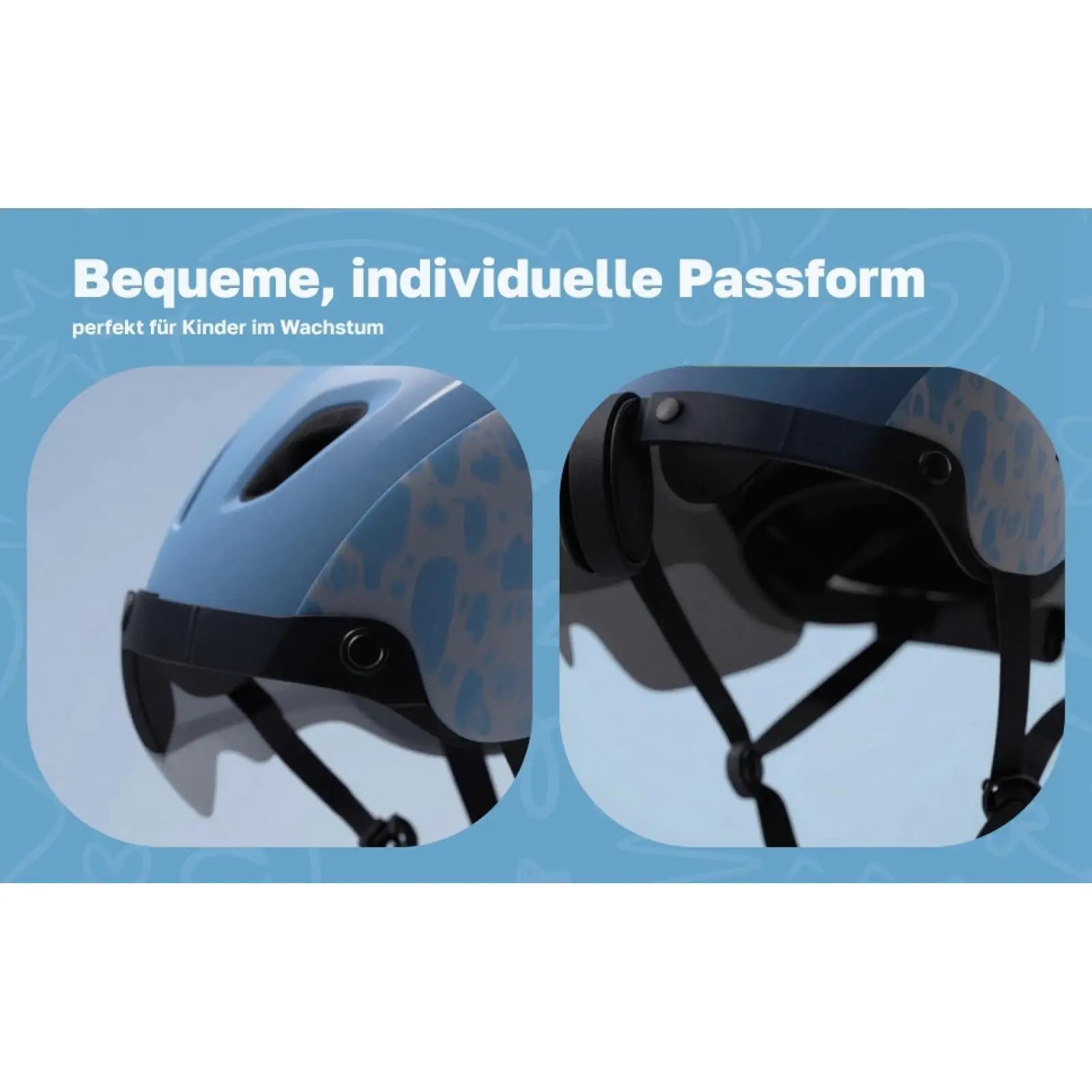 Casco da ciclismo per bambini, casco da bici MTB traspirante e antiurto con parabrezza, comfort portatile per avventure all'aria aperta