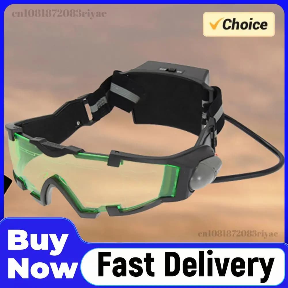 Occhiali per visione notturna, occhiali per missioni notturne, gadget regolabili per il campeggio, occhiali verdi luminosi per giochi di ruolo e costumi