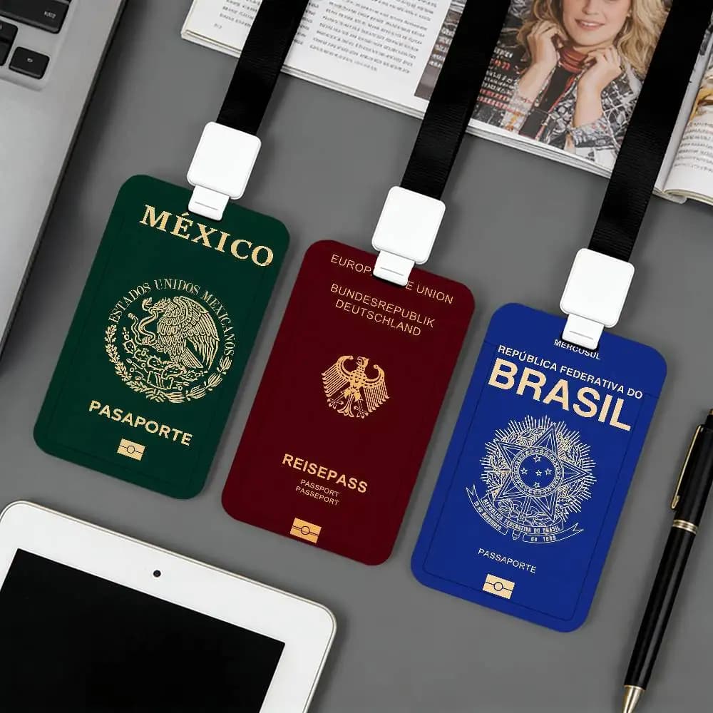 Nation Passport Card Holder Student ID Case Daily Use Subway Commute Work Cover Office School Bus Protector
