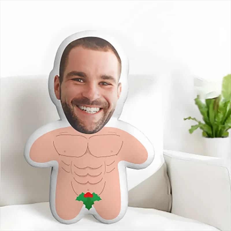 Divertente cuscino viso a forma di muscolo, design innovativo, cuscino personalizzato con immagini, testa bifacciale stampata in 3D
