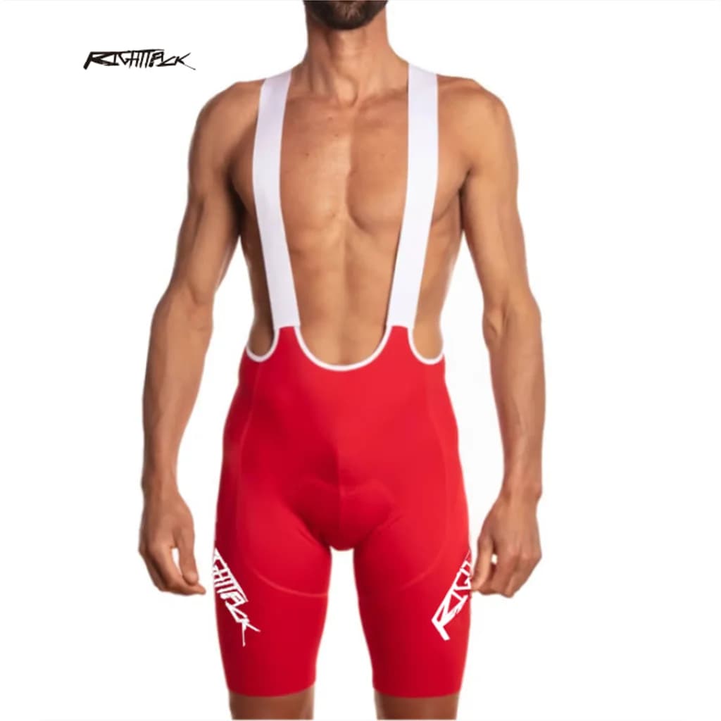 Salopette White Red Lycra Cycling with summer thickness breathable 20D Padded gel Bretelle Cycling Masculine Pants