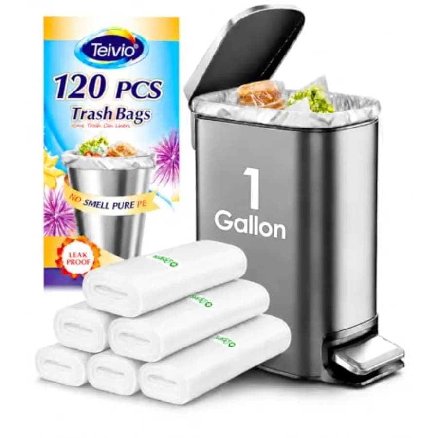 Gallon 20 s Mini Strong Trash Bags -.2 Gallon Garbage Bags, Small Waste Basket Liners, Bathroom Trash Can Bin Liners, Plastic B