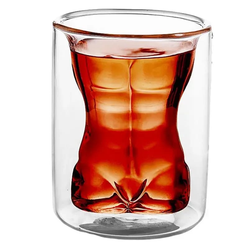 Creative Body Shape Glass Cup Whiskey Glasses Wine Shot Glass Cup Sexy Lady Men Body Shape Chest Beer Cup Transparent Beer Glass