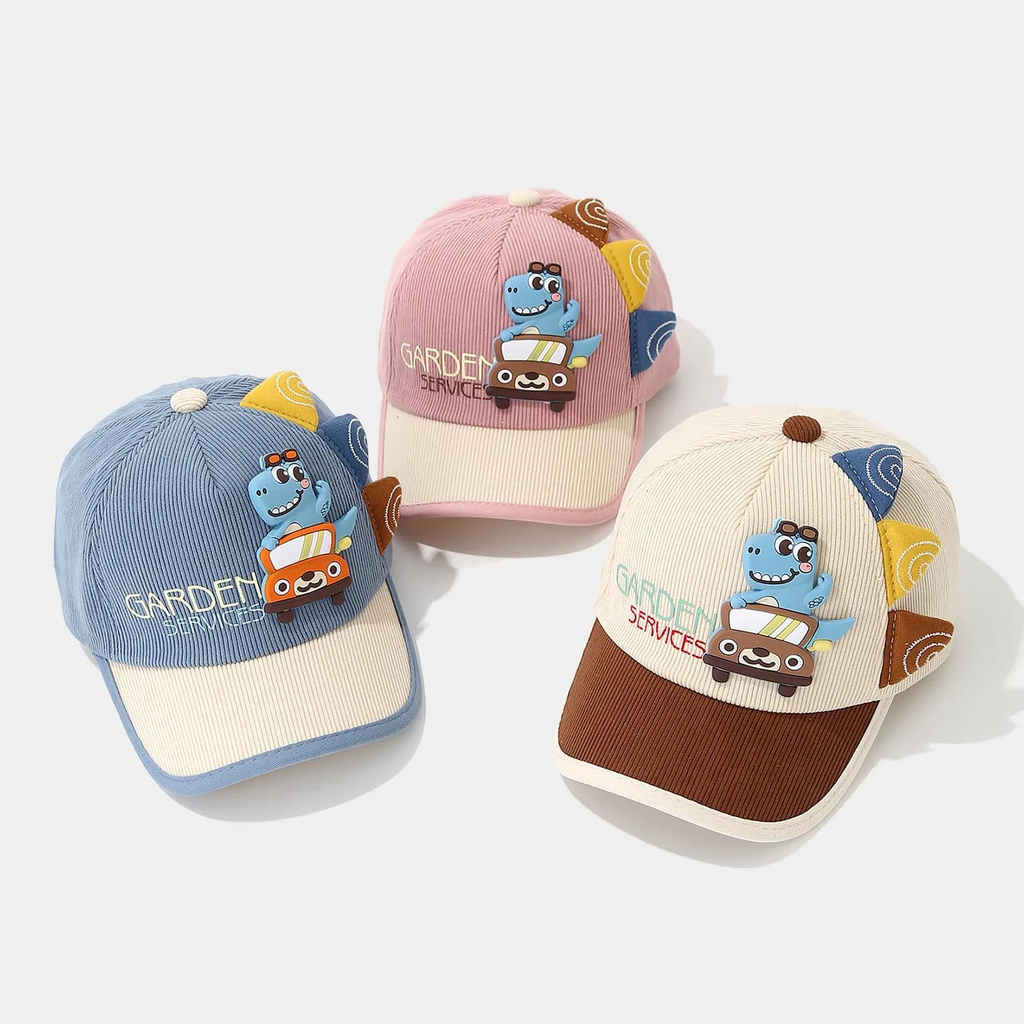 Cappello da Baseball per Bambini in Cotone Morbido con Dinosauro, Berretto in Velluto a Coste per Bambini e Bambine, Carino, Casual, alla Moda, Caldo, Autunnale
