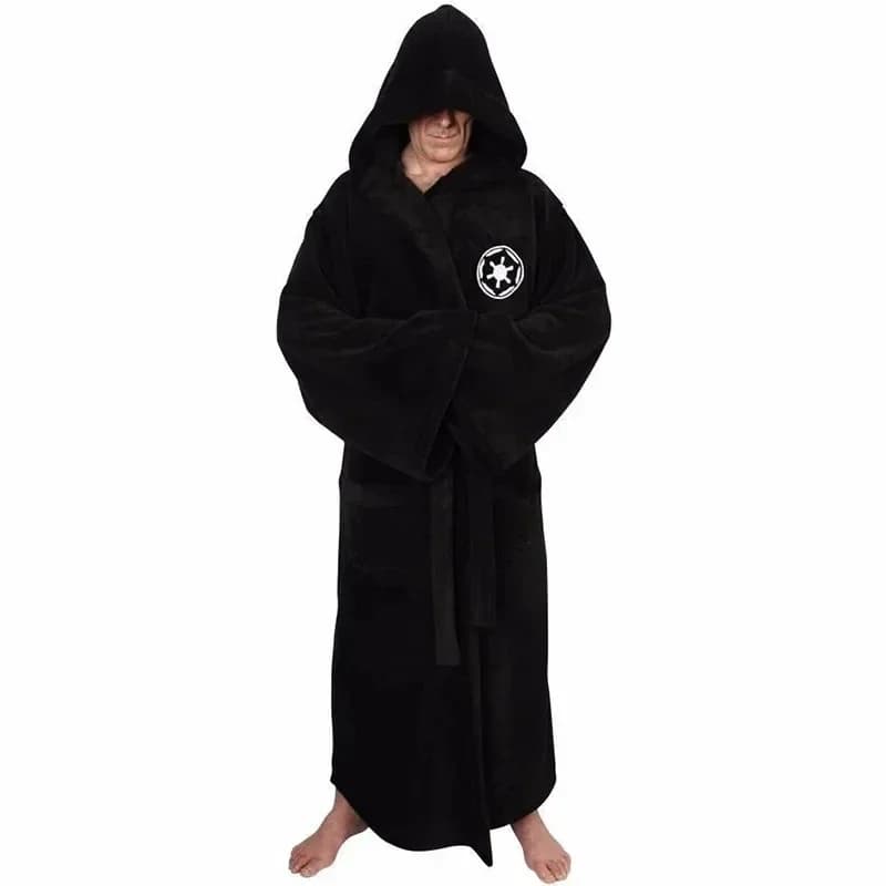 Jedi Cosplay Night Shirt Maschile Homewear Flannel Maschile Dress with Cappuccio Spessa Stella Vestaglia Empire Men's Bathrobe Winter