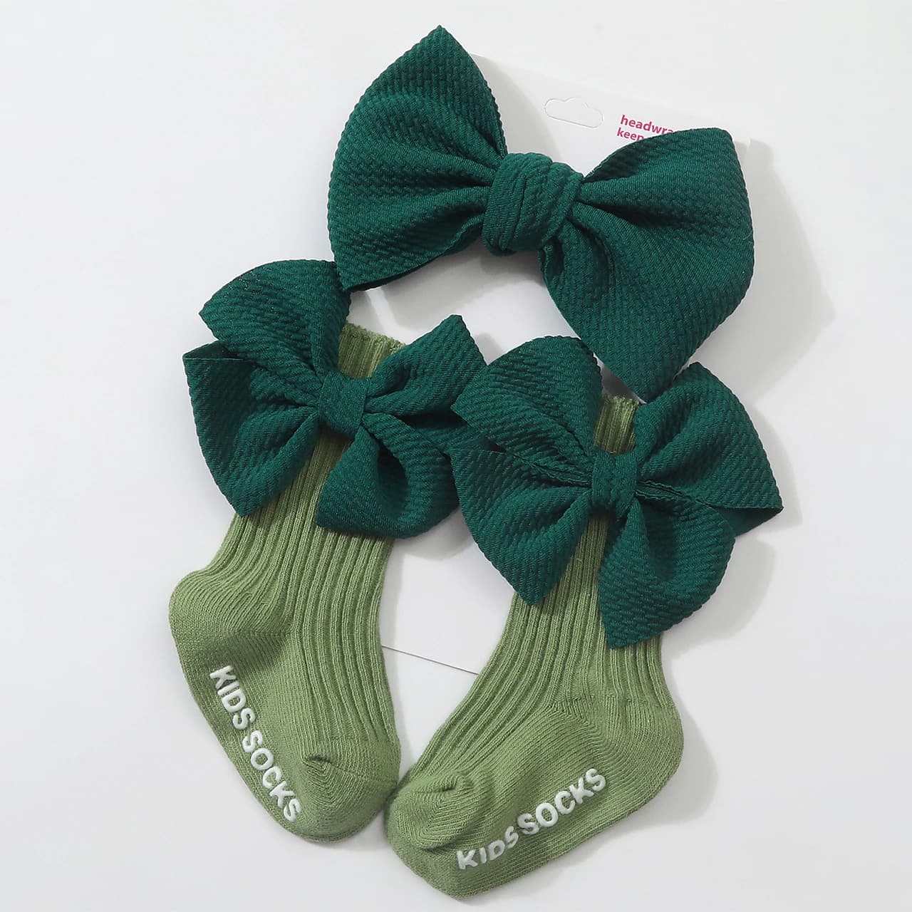 Princess Baby Socks Headband Set Sweet Bow Hairbands Autumn Long Non-slip Floor Sock Newborn Photo Props Kids Hair Accessories