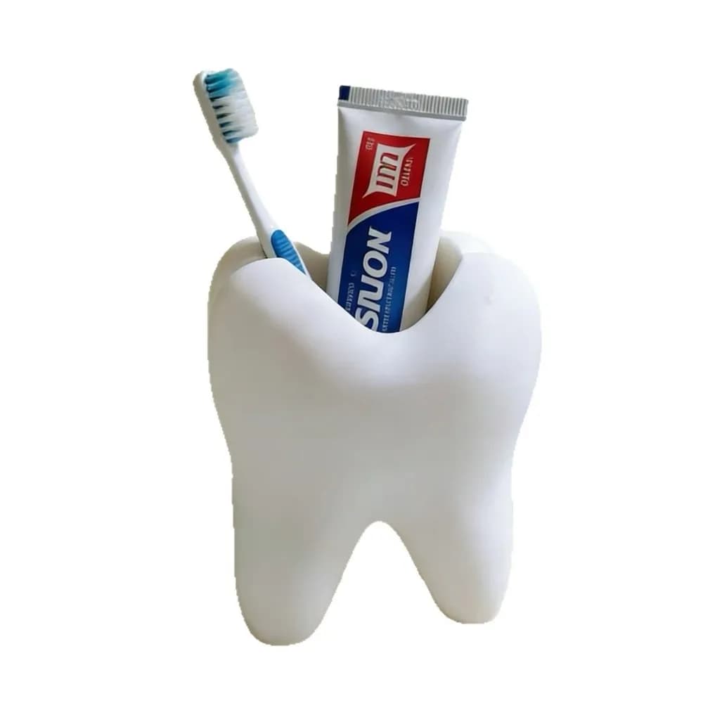 Portapenne a forma di dente, portaoggetti multifunzionale in plastica per cancelleria ‌ Scatola portaoggetti, organizer da scrivania, vaso per piante succulente