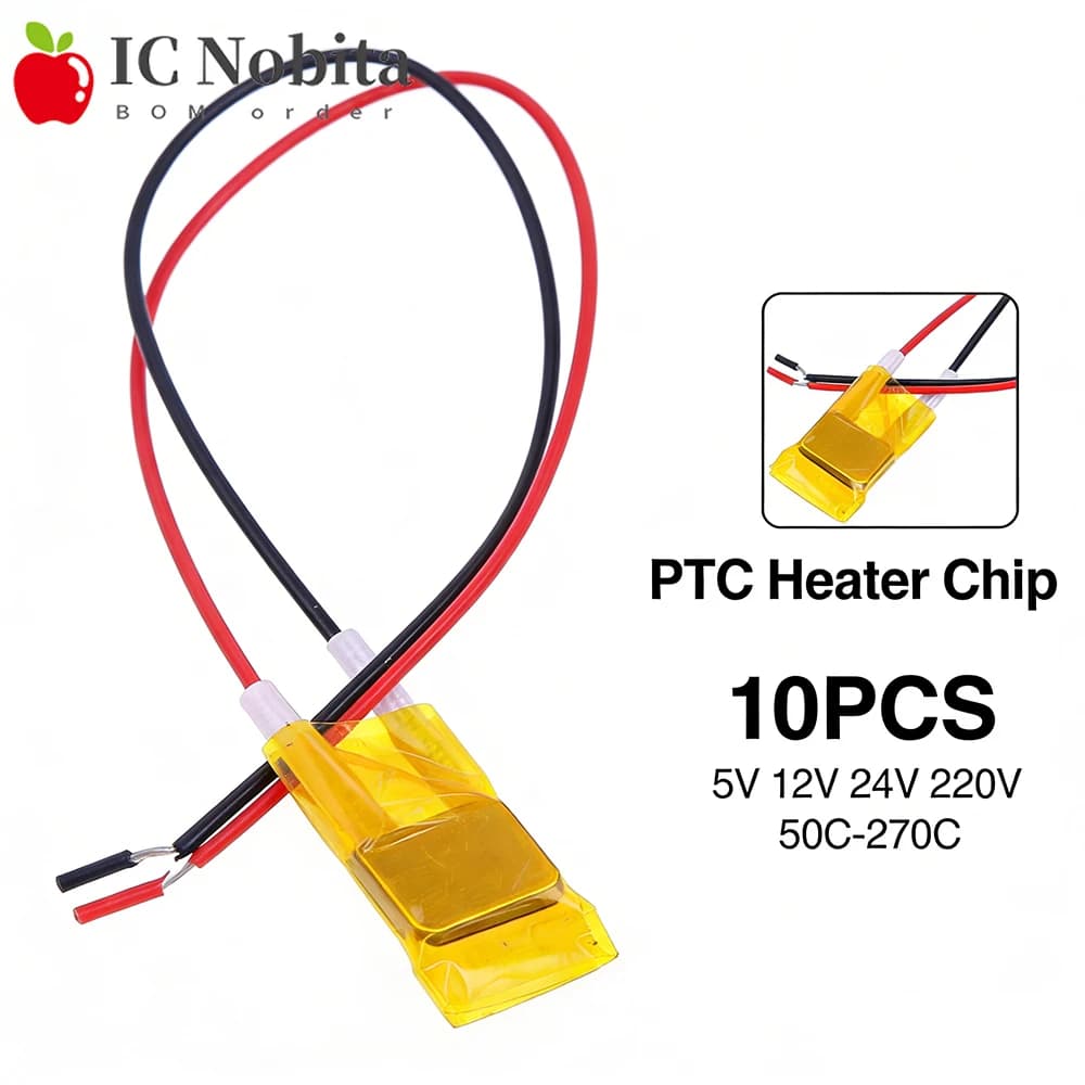 10 Pezzi Chip Riscaldante PTC a Temperatura Costante 5V 12V 24V 220V per Macchina Yogurt, Deumidificatore, Piastra di Preriscaldamento 50°C-270°C
