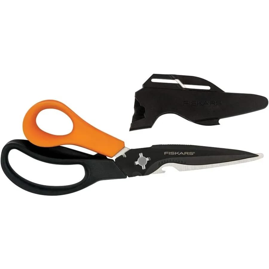 Forbici da giardino 7in1 MultiTool con guaina per rifilatura di piante di precisione Taglio di vasi da vivaio Sacchetti di plastica e fili sottili Compac