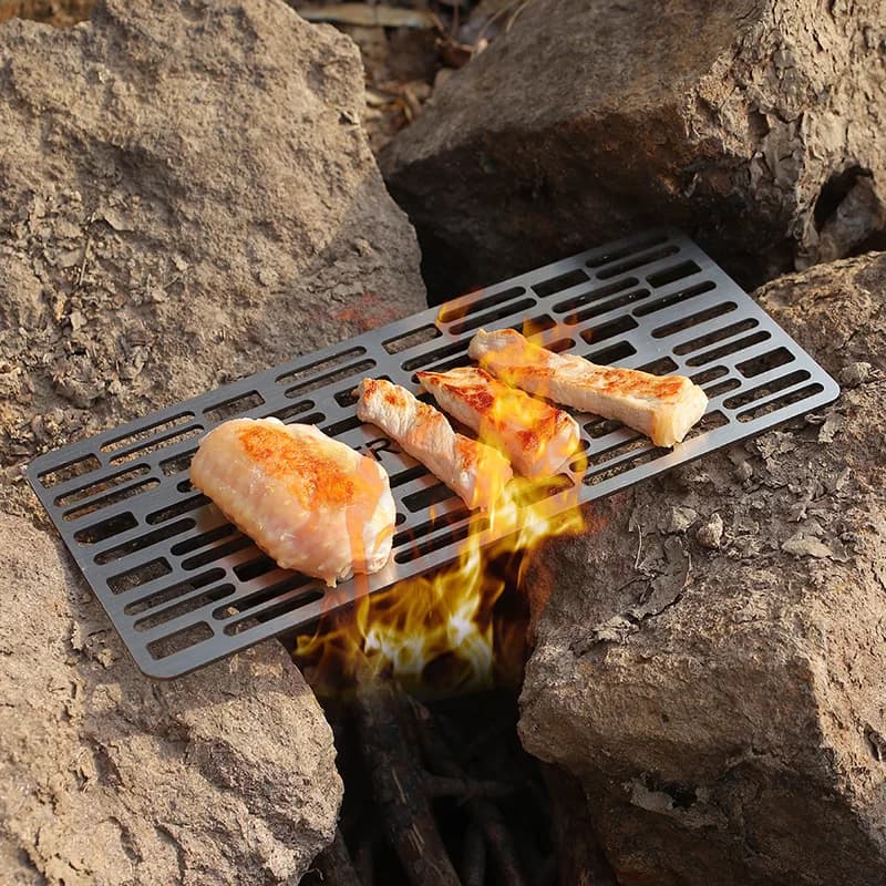 304 stainless steel portable barbecue plate for barbecue, camping card, barbecue plate, portable barbecue plate for meat, 1 PC