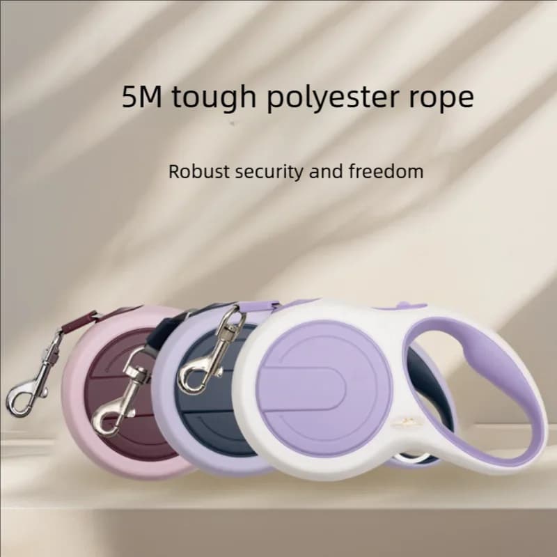Guinzaglio per cani retrattile da 5 m Collare automatico in nylon resistente per cani e gatti di taglia piccola, media e grande Guinzaglio per roulette durevole per animali domestici