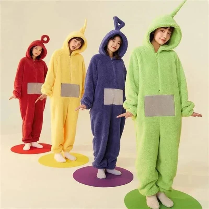 ABC1232025 New Cosplay for Adult Home 4 Colors Funny Tinky Winky Anime -Laa Po Soft Long Sleeves Piece Pajamas Costume★ x,3;b'2.