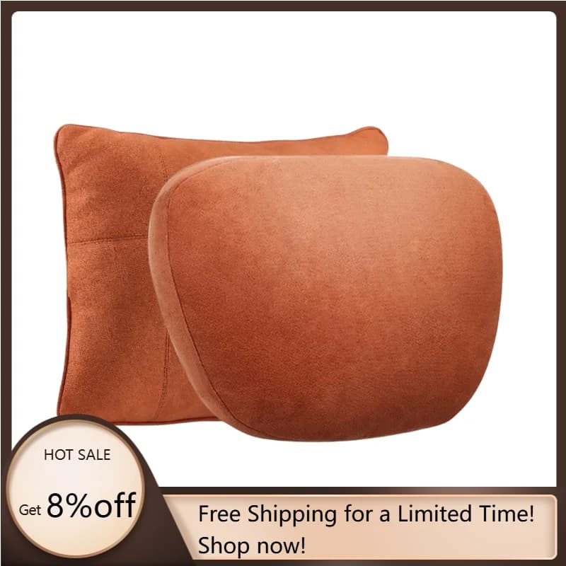 Set Universale di Cuscini per Poggiatesta Auto in Velluto Scamosciato con Supporto Lombare in Memory Foam, Accessori Auto