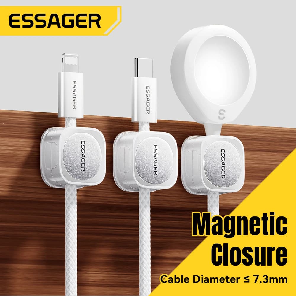 Essager Cable Organize 3/6 PCS Magnetic Management Wire Winder Clips Cord Holder Desk Organizing Cable Holder for headphone cord