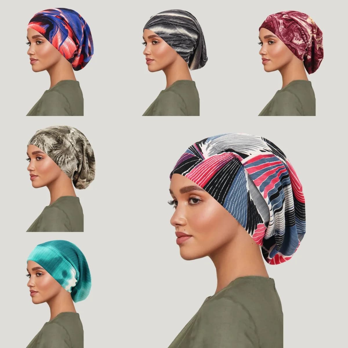 2026 New Tie-dye Hair Cover Muslim Lace Luxury Cap Turbante Women's Hat Chemo Cap Wrap Beanie Africano Copricapi