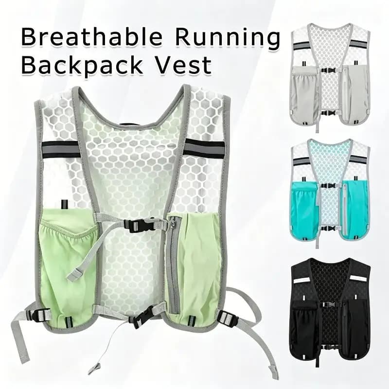 Multi Pocket Reflective Hydration Sports Vest Waterproof Running Backpack For Hiking Cycling Marathon Outdoor Training Accessory