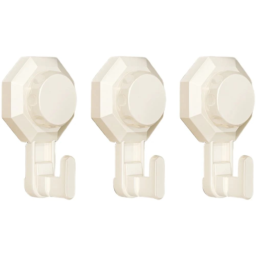 ABS Suction Cup Hook Wall Mount Heavy Duty 5kg Load Bathroom Kitchen Organizer Clothes Towel Hanger No Drill Installation Tool
