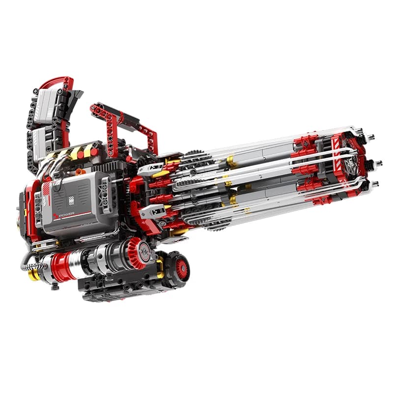 Set di Blocchi da Costruzione Fucile Gatling Portatile, Rotante e Sparante, Modello MOC da Collezione, Regalo Ideale per Adulti, Bambini e Ragazzi