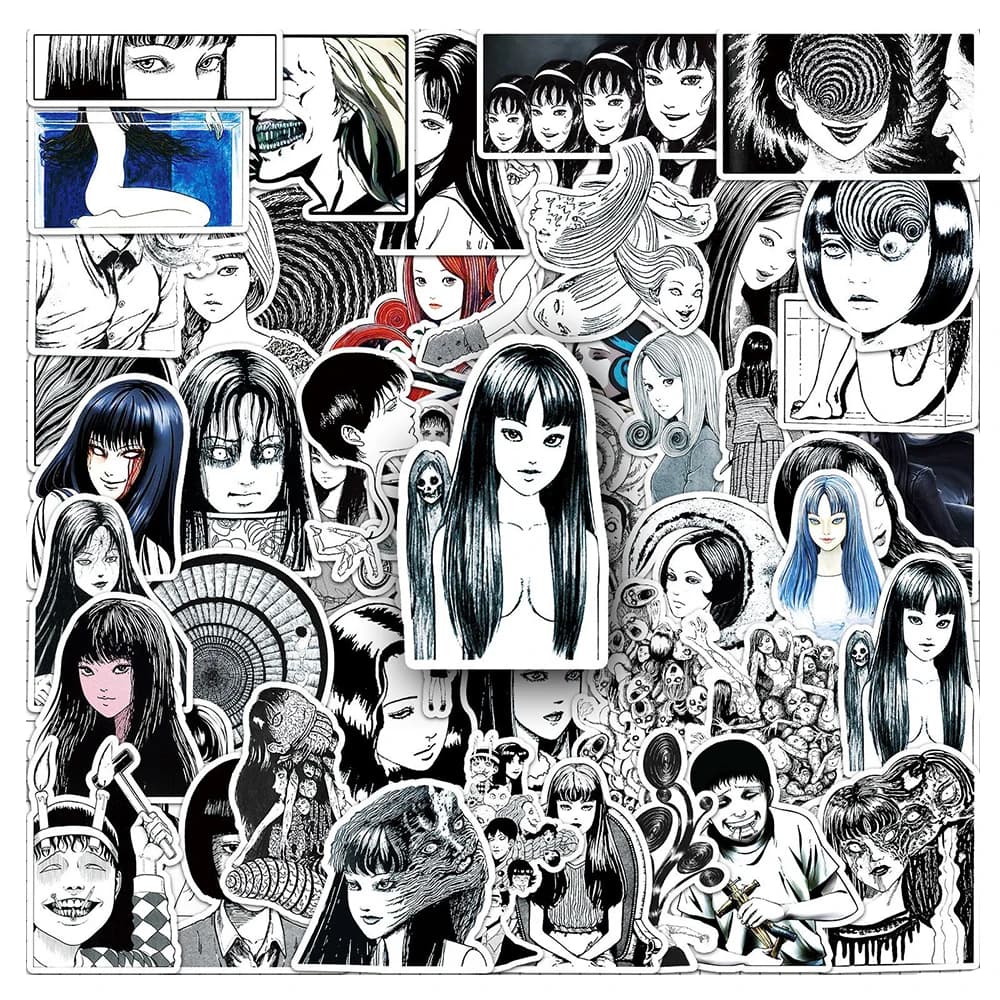 10/30/50 Pezzi Adesivi Cartoon Kawakami Tomie, Decalcomanie Horror Anime Girl, Graffiti Fai-da-Te per Bottiglie d'Acqua, Laptop, Telefoni, Confezione di Adesivi Cool