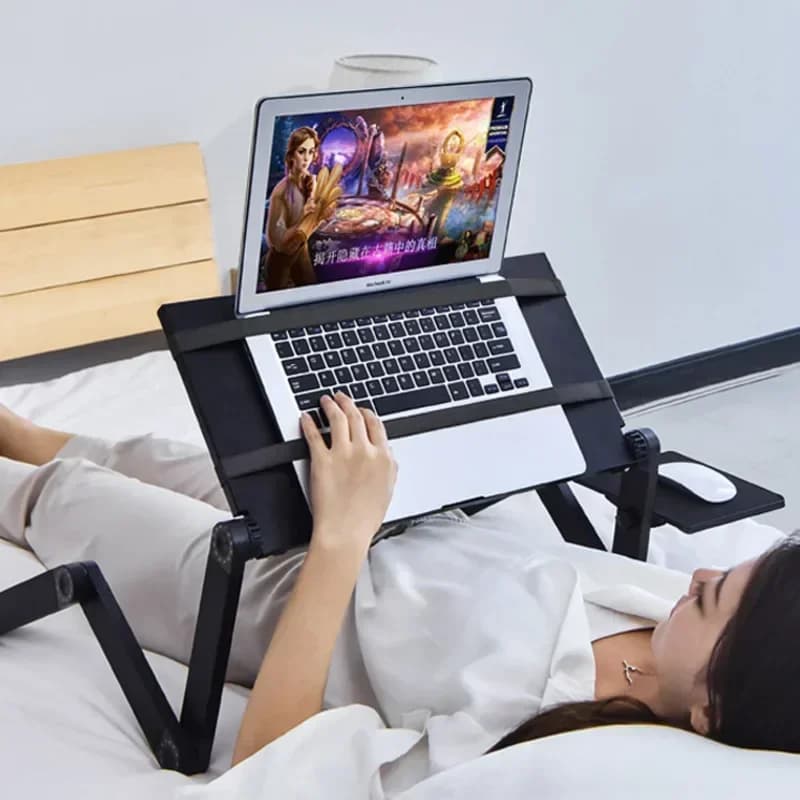 Tavolo pieghevole per laptop per letto, ufficio, scrivania per computer pigro, supporto mobile telescopico, ideale per gli studenti sdraiati
