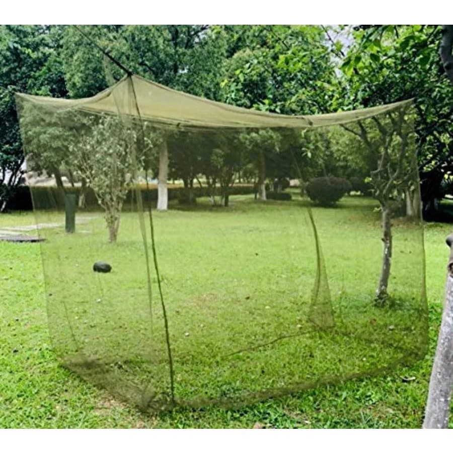 Zanzariera Militare Verde - Zanzariera Tattica Portatile per Campeggio che Copre Completamente Sacco a Pelo, Letto o Brandina