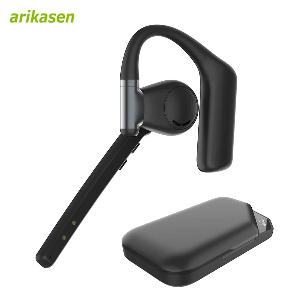 Auricolare Bluetooth V6.0, auricolare wireless con doppi microfoni con cancellazione del rumore, custodia di ricarica portatile, cuffie a mani libere