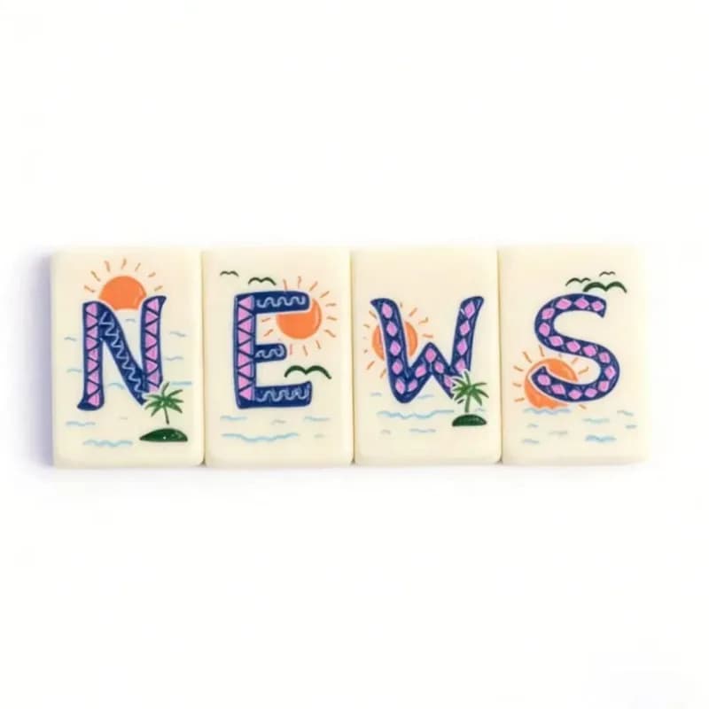 White Acrylic American Mahjong Tiles Single Layer Hand Painted Mahjong Game Set