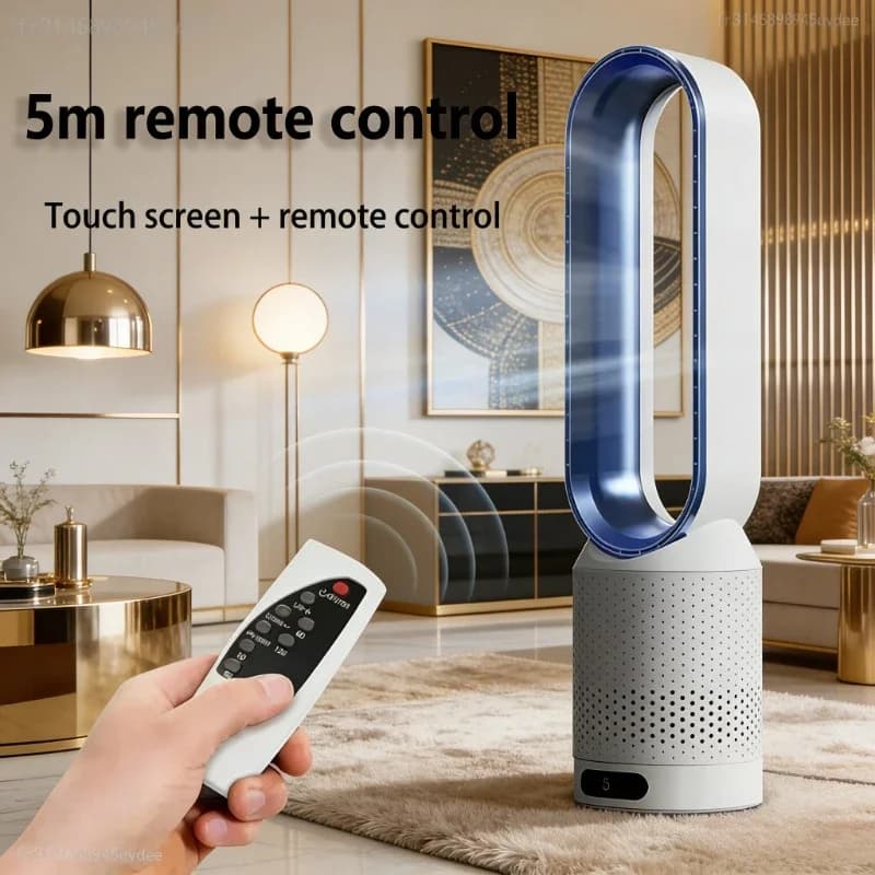 Ventilatore a Torre Senza Pale 2026 Fresh Air, Purificatore d'Aria a Circolazione Forzata ad Alta Efficienza Energetica, Ultra Silenzioso per Casa, Camera da Letto, Dormitorio