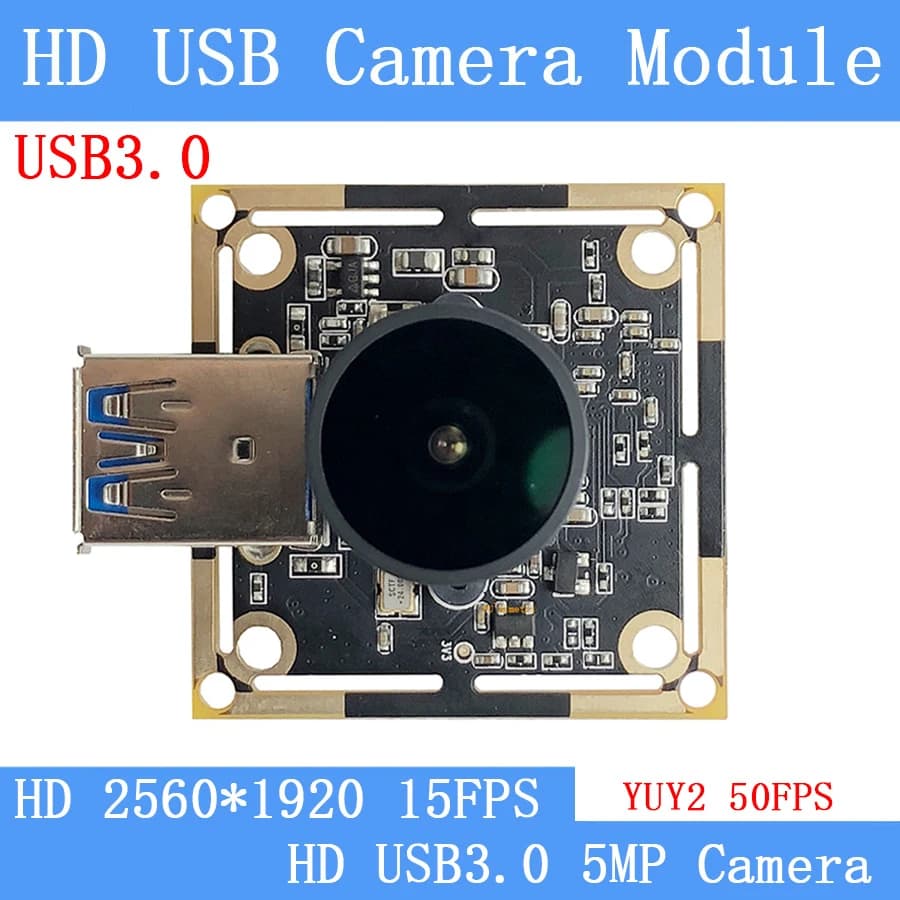 High Speed 5MP HD Webcam USB 3.0 Camera Module 50FPS 30FPS MJPEG YUY2 UVC for Android Linux Windows Mac