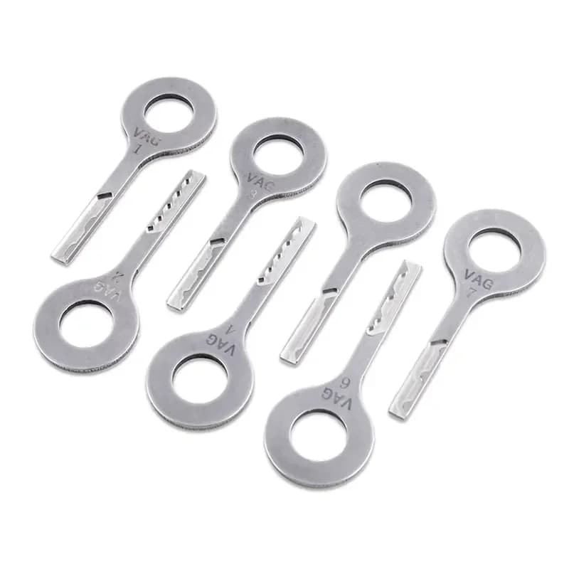 HU66 Locksmith Tools Stainless Steel Track Lock Pick Set Quick Open