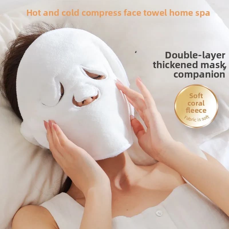 Asciugamano in Cotone Riutilizzabile di Alta Qualità per Compresse Calde, Vaporizzatore Facciale Bianco Ispessito, Maschera per la Cura della Pelle, Asciugamano per il Viso, Strumenti di Bellezza