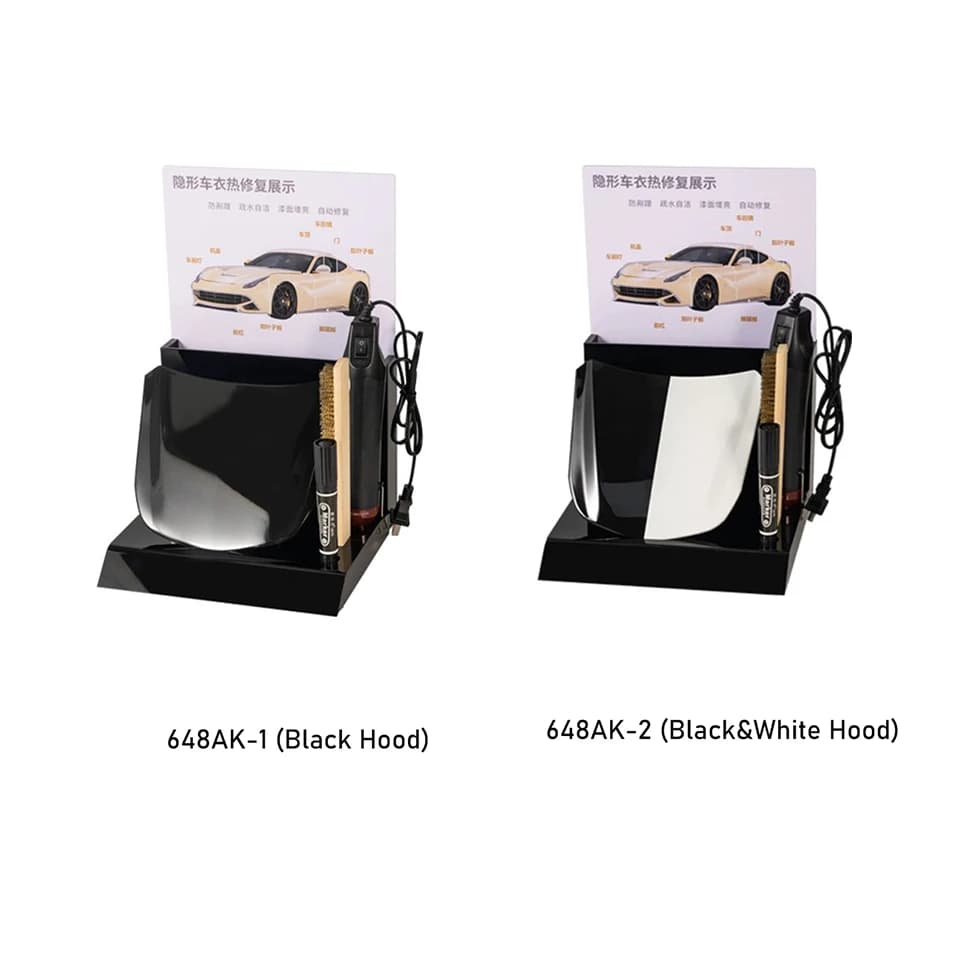 Espositore Dimostrativo PPF con Pannello Cappuccio e Pistola Termica: Strumento Essenziale per Mostrare le Prestazioni di Riparazione Termica e Auto-Riparazione 648AK