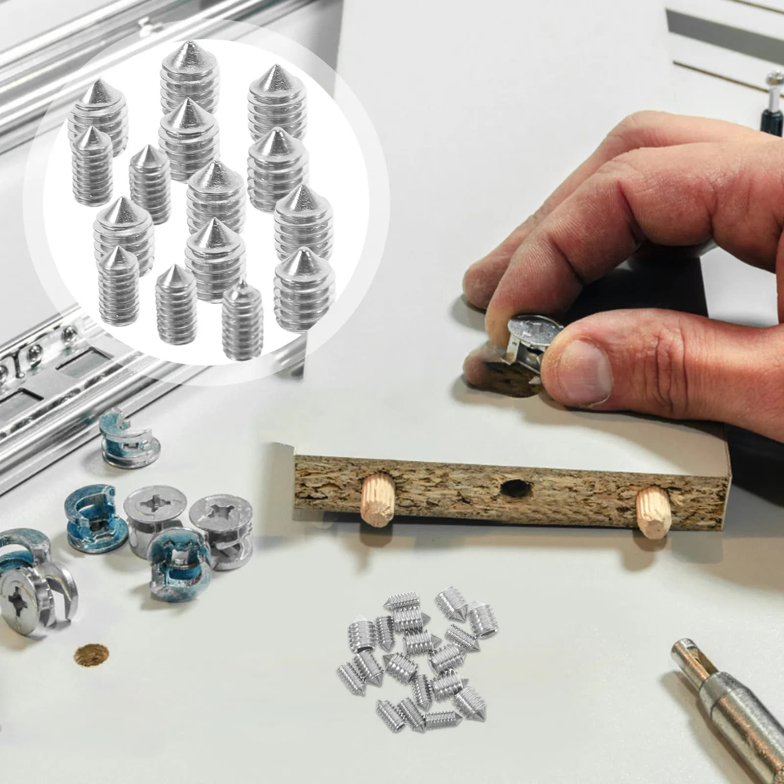 Kit di montaggio per portasciugamani con viti per bagno, 20 pezzi, ottimizzazione degli spazi, finitura elegante, resistente, per la sostituzione del portasciugamani
