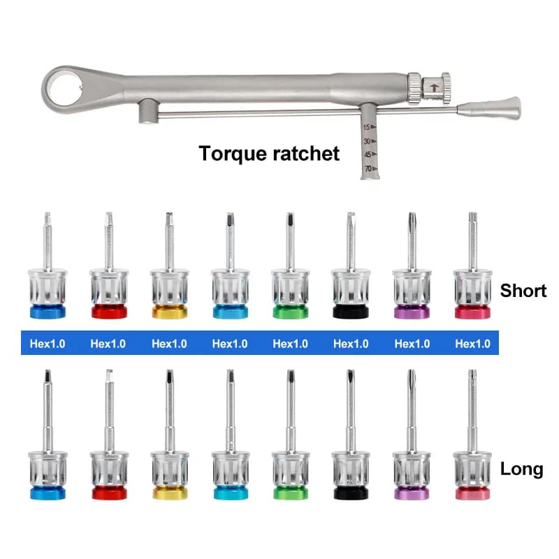 Chiave dinamometrica per impianti dentali Kit protesi per cacciavite Driver a cricchetto Strumenti di riparazione per impianti di odontoiatria