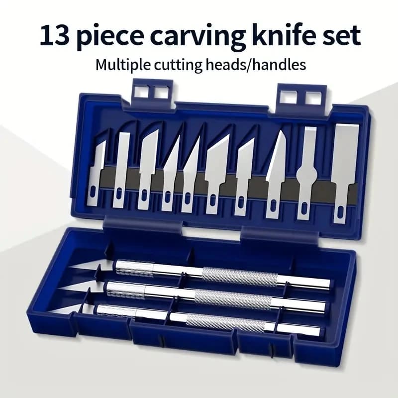 13 pieces metal carving knife pen artistic seal cut combination manual paper clips anti-slip gadget precision repair tool diy