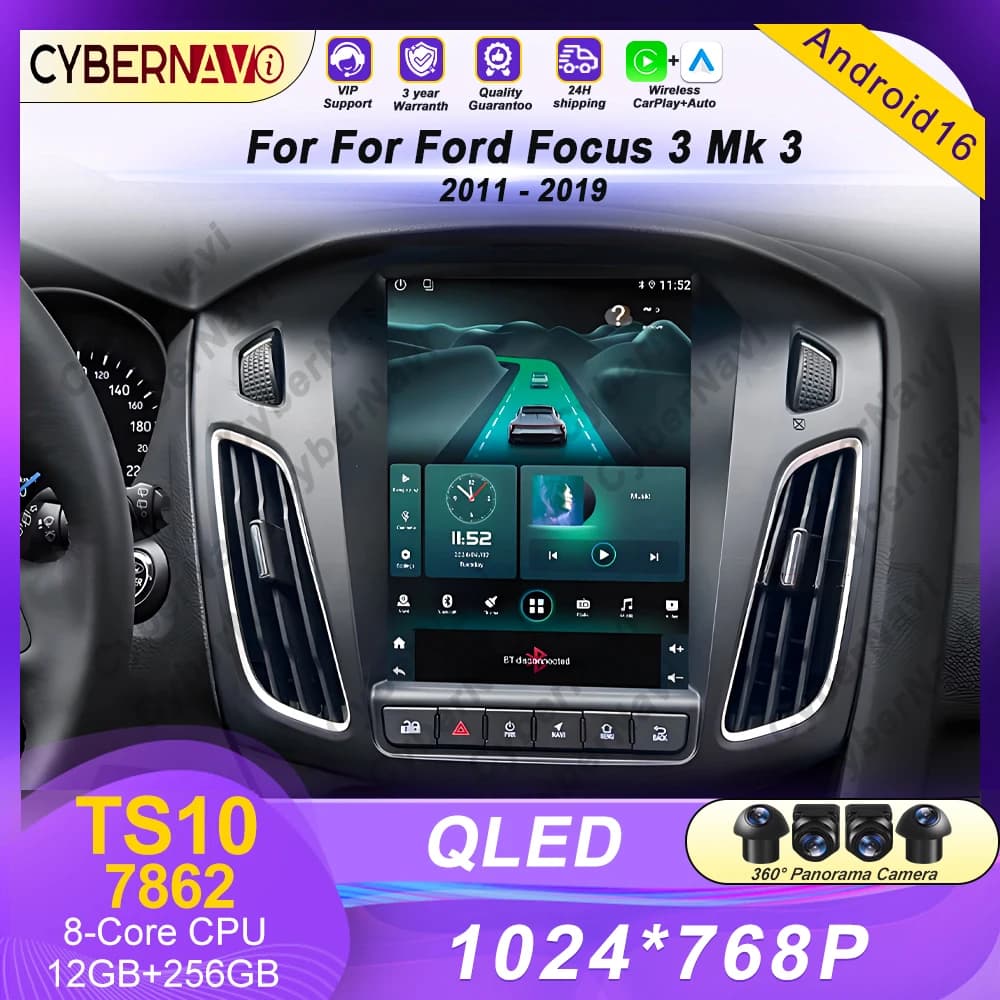 Autoradio Android per Ford Focus 3 Mk 3 2011 2012 - 2019 lettore video multimediale per auto Carplay Auto Stereo DVD 4G WiFi NO 2Din Din