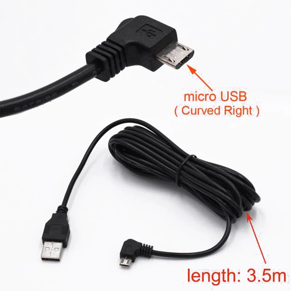 For Car DVR GPS Tablet Mobile USB Charging Cable 3.5m Length 11.48ft Supports Standard 5V Input and Output Requirements