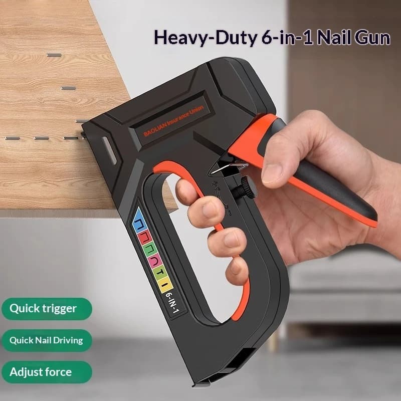 Pistola Manuale per Chiodi da Falegnameria, Graffettatrice Fai-da-Te per Mobili e Tappezzeria, Utensile Speciale ad Aria Compressa per Casa e Libri