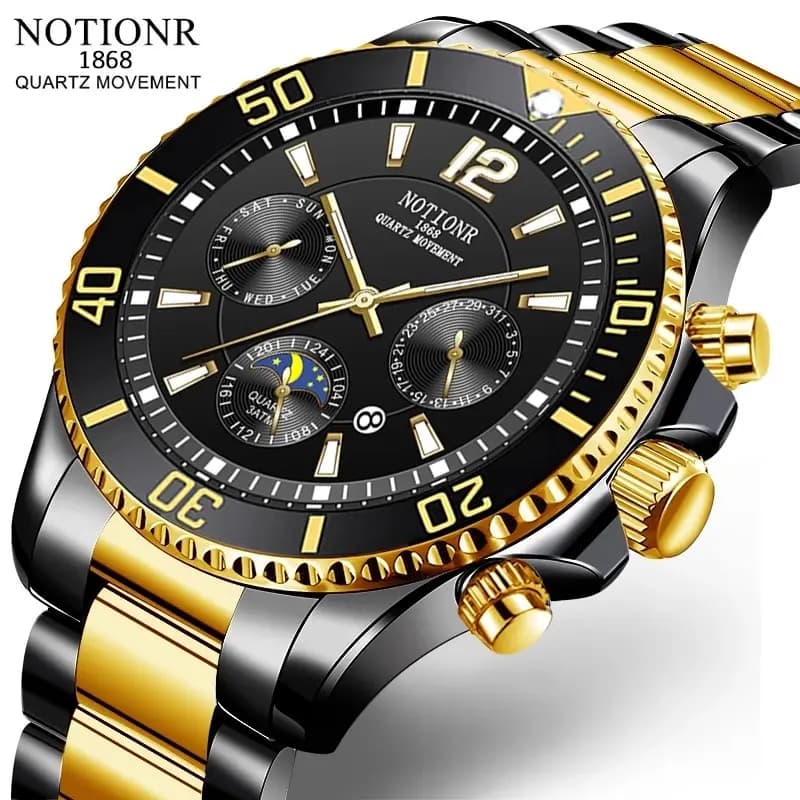 Men's Fashion Men's Watches Sport Stainless Steel Waterproof Quartz Watch Luxury Business Men's Luminous Relogio Masculino